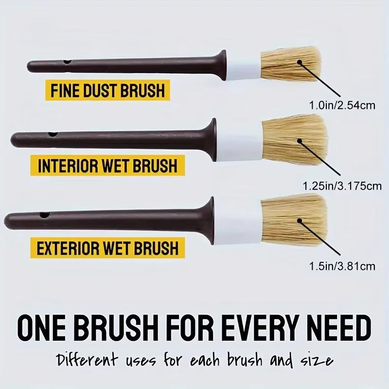 Set de 5 brosses detailing auto interieur et exterieur