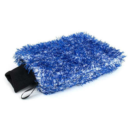 Gant microfibre chenille bleu pour lavage auto